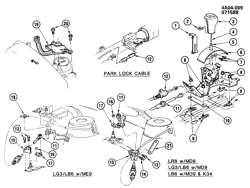 5-СКОРОСТНАЯ МЕХАНИЧЕСКАЯ КОРОБКА ПЕРЕДАЧ Buick Century 1988-1990 A SHIFT CONTROL/AUTOMATIC TRANSMISSION FLOOR (D55)