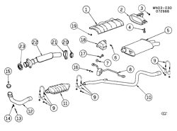 FUEL SYSTEM-EXHAUST-EMISSION SYSTEM Buick Somerset 1989-1989 N EXHAUST SYSTEM-V6 (LG7/3.3N)