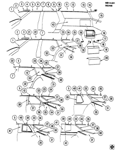 ОТДЕЛКА САЛОНА - ОТДЕЛКА ПЕРЕДН. СИДЕНЬЯ-РЕМНИ БЕЗОПАСНОСТИ Chevrolet Caprice 1982-1990 B TRIM/INTERIOR-ABOVE BELT