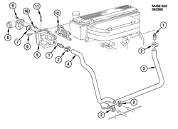 TÔLE AVANT-CHAUFFERETTE-ENTRETIEN DU VÉHICULE Chevrolet Cavalier 1989-1989 J HOSES & PIPES/HEATER (LL8/2.0-1)