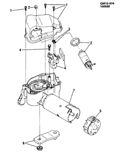 WINDSHIELD-WIPER-MIRRORS-INSTRUMENT PANEL-CONSOLE-DOORS Chevrolet Camaro 1984-1987 F WIPER MOTOR/WINDSHIELD W/PUMP (DELCO)