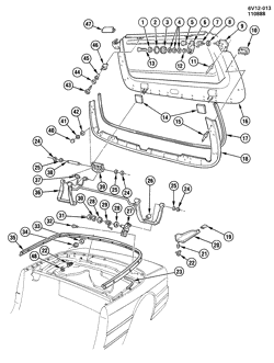 BODY MOLDINGS-SHEET METAL-REAR COMPARTMENT HARDWARE-ROOF HARDWARE Cadillac Allante 1989-1989 V LID/FOLDING TOP STOWAGE COMPARTMENT (2ND DES)