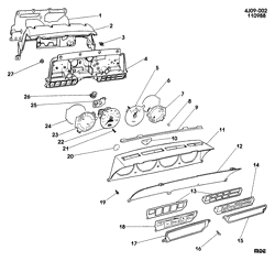 BODY MOUNTING-AIR CONDITIONING-AUDIO/ENTERTAINMENT Buick Skyhawk 1989-1989 J CLUSTER ASM/INSTRUMENT PANEL (W/UH6)