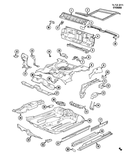 BODY MOLDINGS-SHEET METAL-REAR COMPARTMENT HARDWARE-ROOF HARDWARE Chevrolet Beretta 1989-1991 L68 SHEET METAL/BODY-UNDERBODY & REAR END