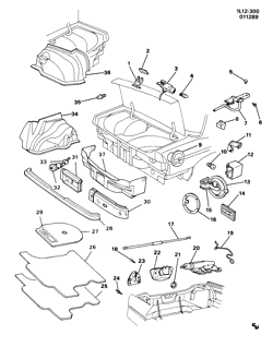 BODY MOLDINGS-SHEET METAL-REAR COMPARTMENT HARDWARE-ROOF HARDWARE Chevrolet Corsica 1987-1989 L69 REAR COMPARTMENT HARDWARE & TRIM