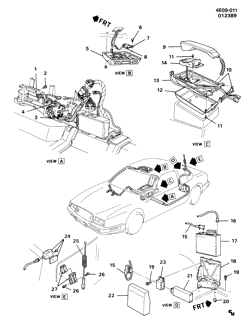 BODY MOUNTING-AIR CONDITIONING-AUDIO/ENTERTAINMENT Buick Riviera 1987-1987 E TELEPHONE SYSTEM/MOBILE (UV8)
