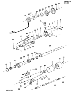 FRONT SUSPENSION-STEERING Buick Century 1982-1987 A STEERING COLUMN/STANDARD (C/S, A.T.)