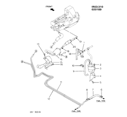 FUEL SYSTEM-EXHAUST-EMISSION SYSTEM Chevrolet Spectrum 1987-1989 R FUEL SUPPLY SYSTEM (1.5-9) TURBO