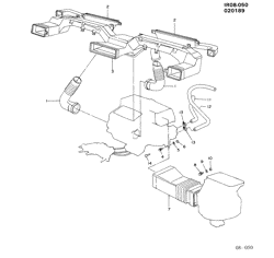 BODY MOUNTING-AIR CONDITIONING-AUDIO/ENTERTAINMENT Chevrolet Spectrum 1985-1989 R AIR DISTRIBUTION SYSTEM
