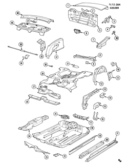 BODY MOLDINGS-SHEET METAL-REAR COMPARTMENT HARDWARE-ROOF HARDWARE Chevrolet Beretta 1987-1991 L37 SHEET METAL/BODY-UNDERBODY & REAR END