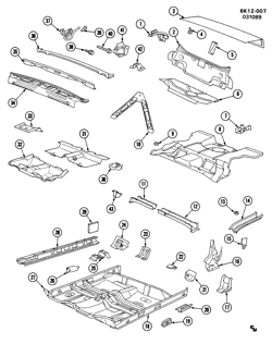 BODY MOLDINGS-SHEET METAL-REAR COMPARTMENT HARDWARE-ROOF HARDWARE Cadillac Seville 1986-1991 K SHEET METAL/BODY-UNDERBODY & REAR END