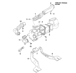 FRONT END SHEET METAL-HEATER-VEHICLE MAINTENANCE Chevrolet Prizm 1989-1992 S HEATER & DEFROSTER SYSTEM