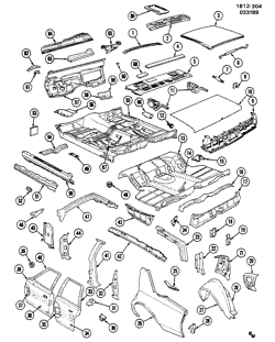 BODY MOLDINGS-SHEET METAL-REAR COMPARTMENT HARDWARE-ROOF HARDWARE Chevrolet Caprice 1982-1990 B69 SHEET METAL/BODY