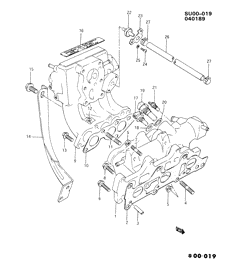 FUEL SYSTEM-EXHAUST-EMISSION SYSTEM Chevrolet Sprint 1987-1988 M INTAKE MANIFOLD (W/TURBO)