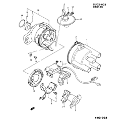 STARTER-GENERATOR-IGNITION-ELECTRICAL-LAMPS Chevrolet Sprint 1985-1988 M DISTRIBUTOR/IGNITION (EXC TURBO)