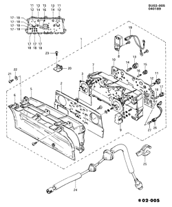 SUP. DE CARR. - AIR CLIM.- AUDIO/DIVERTISSEMENT Chevrolet Sprint 1985-1988 M CLUSTER ASM/INSTRUMENT PANEL (EXC CLOCK)