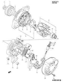 LÂMPADAS-ELÉTRICAS-IGNIÇÃO-GERADOR-MOTOR DE ARRANQUE Chevrolet Sprint 1987-1988 M GENERATOR ASM