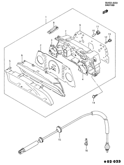 КРЕПЛЕНИЕ КУЗОВА-КОНДИЦИОНЕР-АУДИОСИСТЕМА Chevrolet Sprint 1989-1991 M CLUSTER ASM/INSTRUMENT PANEL (EXC U16 TACH)