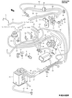 FUEL SYSTEM-EXHAUST-EMISSION SYSTEM Chevrolet Sprint 1988-1988 M EMISSION CONTROLS (A/TRNS)(EXC TURBO)(W/Z49 CANADIAN)