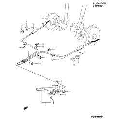 3-СКОРОСТНАЯ МЕХАНИЧЕСКАЯ КОРОБКА ПЕРЕДАЧ Chevrolet Sprint 1985-1986 M PARKING BRAKE SYSTEM