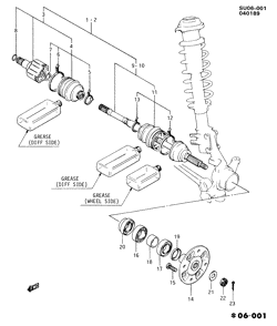 FRONT SUSPENSION-STEERING Chevrolet Sprint 1985-1988 M DRIVE AXLE/FRONT (EXC TURBO)