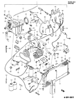 SUP. DE CARR. - AIR CLIM.- AUDIO/DIVERTISSEMENT Chevrolet Sprint 1985-1986 M A/C SYSTEM (C60)