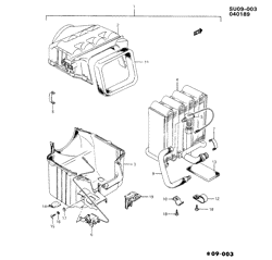 SUP. DE CARR. - AIR CLIM.- AUDIO/DIVERTISSEMENT Chevrolet Sprint 1985-1988 M A/C EVAPORATOR ASM (C60)