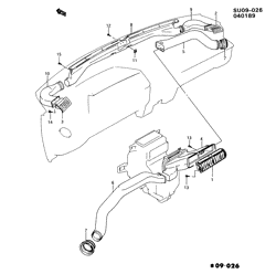 BODY MOUNTING-AIR CONDITIONING-AUDIO/ENTERTAINMENT Chevrolet Metro 1989-1991 M AIR DISTRIBUTION SYSTEM
