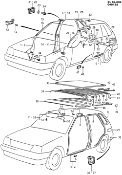 ACABADO INTERIOR-ACABADO DEL ASIENTO DELANTERO-CINTURONES DE SEGURIDAD DEL ASIENTO Chevrolet Sprint 1986-1986 M68 TRIM/INTERIOR