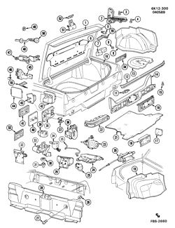 BODY MOLDINGS-SHEET METAL-REAR COMPARTMENT HARDWARE-ROOF HARDWARE Cadillac Seville 1986-1991 K REAR COMPARTMENT HARDWARE & TRIM