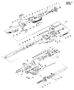 ПЕРЕДН. ПОДВЕКА, УПРАВЛ. Buick Lesabre 1988-1990 H STEERING COLUMN/TILT (C/S, A.T.)