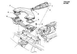 ТОПЛИВНАЯ СИСТЕМА-ВЫХЛОП-]СИСТЕМА КОНТРОЛЯ ТОКСИЧНОСТИ ВЫХЛ. ГАЗОВ Chevrolet Camaro 1989-1989 F AIR INTAKE SYSTEM-V8(LB9,L98)