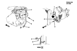 4-СКОРОСТНАЯ МЕХАНИЧЕСКАЯ КОРОБКА ПЕРЕДАЧ Chevrolet Cavalier 1990-1991 J AUTOMATIC TRANSMISSION OIL COOLER PIPES & INDICATOR-2.2L L4 (LM3/2.2G)