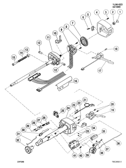 FRONT SUSPENSION-STEERING Chevrolet Beretta 1987-1990 L STEERING COLUMN/TILT (F/S, A.T.)