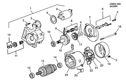 STARTER-GENERATOR-IGNITION-ELECTRICAL-LAMPS Pontiac 6000 1982-1985 A STARTER MOTOR/DIESEL (OEM #22523207)(MITSUBISHI)(LT7/4.3T)