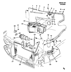 КРЕПЛЕНИЕ КУЗОВА-КОНДИЦИОНЕР-АУДИОСИСТЕМА Buick Reatta 1990-1990 E A/C REFRIGERATION SYSTEM