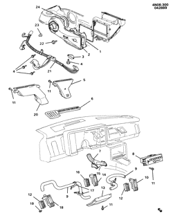 FRONT END SHEET METAL-HEATER-VEHICLE MAINTENANCE Buick Skylark 1987-1991 N HEATER & DEFROSTER SYSTEM