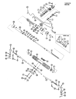 FRONT SUSPENSION-STEERING Chevrolet Corsica 1988-1988 L STEERING ASM/RACK & PINION (CENTER TAKE-OFF)(2ND DES)