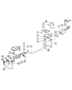 FUEL SYSTEM-EXHAUST-EMISSION SYSTEM Buick Lesabre Wagon 1986-1990 B EXHAUST SYSTEM-V8 (LV2/307Y)
