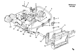 BODY MOUNTING-AIR CONDITIONING-AUDIO/ENTERTAINMENT Pontiac Firebird 1987-1989 F A/C REFRIGERATION SYSTEM-2.8L V6 (LB8/2.8S)