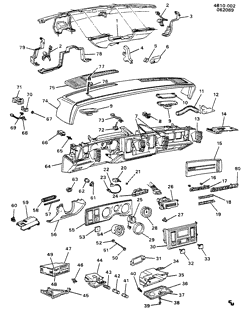 WINDSHIELD-WIPER-MIRRORS-INSTRUMENT PANEL-CONSOLE-DOORS Buick Lesabre Wagon 1987-1990 B INSTRUMENT PANEL