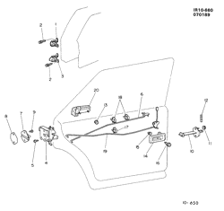 PARE-BRISE - ESSUI-GLACE - RÉTROVISEURS - TABLEAU DE BOR - CONSOLE - PORTES Chevrolet Spectrum 1987-1989 R69 DOOR LOCK & HARDWARE/REAR
