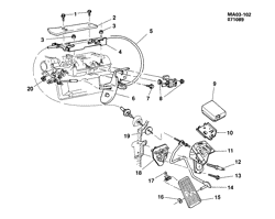 FUEL SYSTEM-EXHAUST-EMISSION SYSTEM Pontiac 6000 1990-1991 A ACCELERATOR CONTROL-V6 (LH0/3.1T)