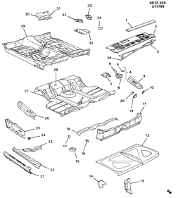 BODY MOLDINGS-SHEET METAL-REAR COMPARTMENT HARDWARE-ROOF HARDWARE Cadillac Brougham 1988-1992 D SHEET METAL/BODY UNDERBODY & REAR END