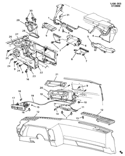 TÔLE AVANT-CHAUFFERETTE-ENTRETIEN DU VÉHICULE Chevrolet Cavalier 1989-1990 JC HEATER & DEFROSTER SYSTEM (W/B19)