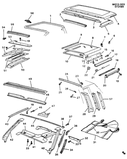 BODY MOLDINGS-SHEET METAL-REAR COMPARTMENT HARDWARE-ROOF HARDWARE Buick Regal 1982-1987 G ROOF LIFT OFF PANEL (CC1)