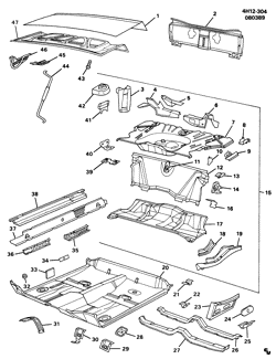 BODY MOLDINGS-SHEET METAL-REAR COMPARTMENT HARDWARE-ROOF HARDWARE Buick Lesabre 1990-1991 H37 SHEET METAL/BODY-UNDERBODY & REAR END