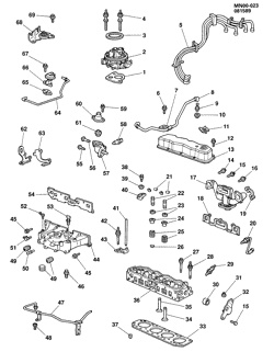 6-ЦИЛИНДРОВЫЙ ДВИГАТЕЛЬ Buick Skylark 1990-1991 N ENGINE ASM-2.5L L4 PART 2 (L68/2.5U)