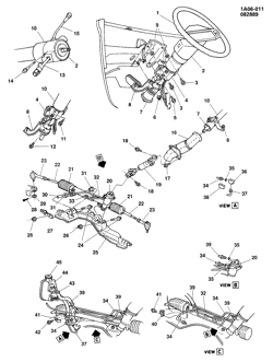 FRONT SUSPENSION-STEERING Chevrolet Celebrity 1982-1982 A STEERING SYSTEM & RELATED PARTS-2.8L V6 (LE2/2.8X)