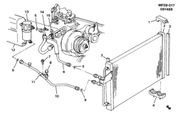 BODY MOUNTING-AIR CONDITIONING-AUDIO/ENTERTAINMENT Chevrolet Camaro 1988-1990 F A/C REFRIGERATION SYSTEM-5.0L,5.7L V8 (L03/5.0E,LB9/ 5.0F,L98/5.7-8)